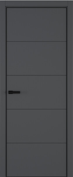 Межкомнатная дверь  ART Lite Groove ДГ, массив + МДФ, эмаль, 800*2000, Цвет: Темно-серая эмаль, нет