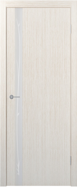 Межкомнатная дверь  STARK ST12 ДО, массив + МДФ, экошпон на основе ПВХ, 800*2000, Цвет: Бьянко, зеркало матовое с рис.