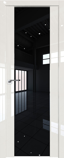 Межкомнатная дверь  PROFILDOORS, L 8L, массив + МДФ, глянец, 800*2000, Цвет: Магнолия люкс, триплекс черный