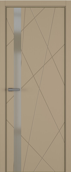 Межкомнатная дверь  ART Lite Chaos ДО, массив + МДФ, эмаль, 800*2000, Цвет: Бежевая эмаль, Matelac бронза мат.
