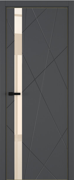 Межкомнатная дверь  ART Lite Chaos ДО, массив + МДФ, эмаль, 800*2000, Цвет: Темно-серая эмаль, Lacobel бежевый лак