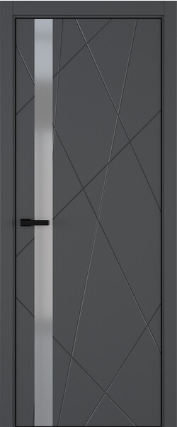Межкомнатная дверь  ART Lite Chaos ДО, массив + МДФ, эмаль, 800*2000, Цвет: Темно-серая эмаль, Matelac серый мат.