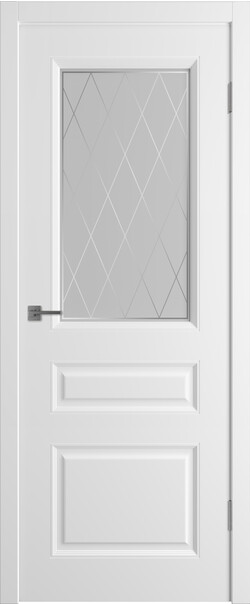 Межкомнатная дверь  Winter Торонто ДО, массив + МДФ, эмаль, 800*2000, Цвет: Белая эмаль, мателюкс матовое с пескоструйным рисунком