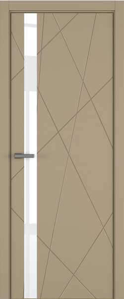 Межкомнатная дверь  ART Lite Chaos ДО, массив + МДФ, эмаль, 800*2000, Цвет: Бежевая эмаль, Lacobel White Pure