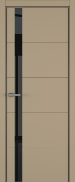 Межкомнатная дверь  ART Lite Groove ДО, массив + МДФ, эмаль, 800*2000, Цвет: Бежевая эмаль, Lacobel черный лак