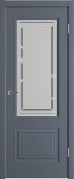 Межкомнатная дверь  Winter Беатрис 2 ДО, массив + МДФ, эмаль, 800*2000, Цвет: Графит эмаль, мателюкс матовое с гравировкой