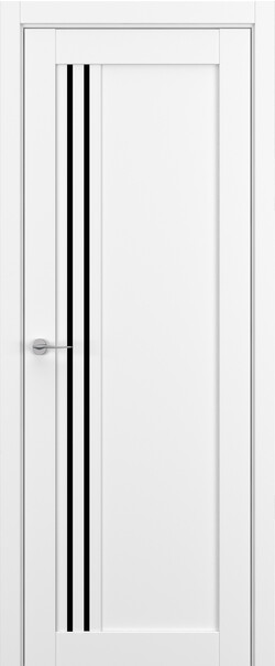 Межкомнатная дверь  Zadoor S S22 ДО, массив + МДФ, Полипропилен RENOLIT, 800*2000, Цвет: Белый матовый, Lacobel Black Classic